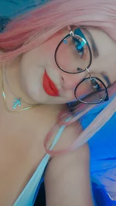 Alicee_stone_ white lingerie and pink hair Pic