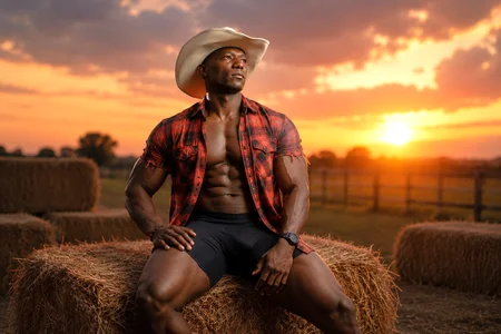 MarcusBlack_ Golden Hour Cowboy 🔥🥵 Foto 3