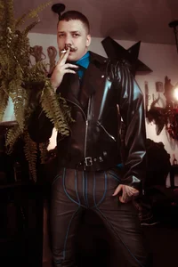 allanhurtss BLUE AND BLACK LEATHER LOOK Billede 6