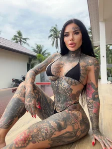 darkinkedbabe micro bikini at the poolside Pic 8