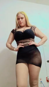 Elza_Blonde Sexy black suit Pic 2