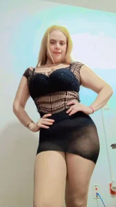 Elza_Blonde Sexy black suit Pic 4