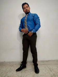 KalethBigDick Brown and blue suit Poză 6