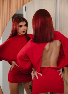 maaddy_blair sexy red lips and red dress for you💋 slika 9