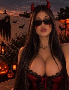 izanmiller2001の🎃🖤 Halloween Is Almost Here! 👻🕷️🦇✨ 👻🎃 🦇🖤 My Face, My Halloween Secret… Revealed 🎃✨の 4枚の写真