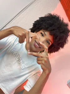 NaomiSaenz_ CUTE FACE ♥ Coquette sexy sweet femboy lovely ebony hair curly thin skinny trans fem pov seflie skin slika 5