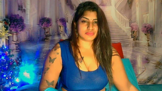 RoyalIndianCreamPuff1 saree blue Bilde