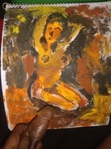 mohan555 My dick used painting, " Title: lonely Girl " Gambar 2