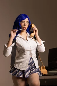 ReiAyanamy SEXY BLUE HAIR SECRETARY 😈💙 Pic 3