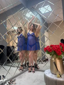 EllenLamb sexy me in blue transparent lingerie Pic 9