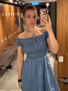 FreiaFlower Jeans-dress blonde beautiful girl  7. fénykép