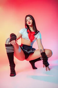 LanaKyutt ASIAN UNIFORM AND LEGS Pic 2