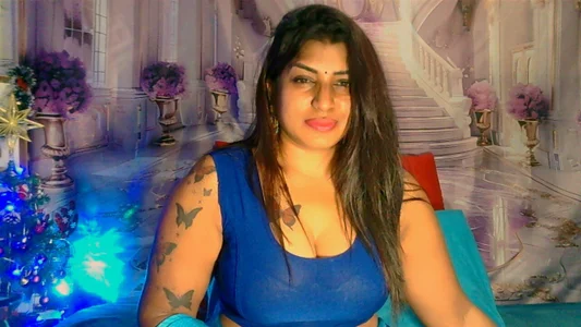 RoyalIndianCreamPuff1 saree blue Immagine  6