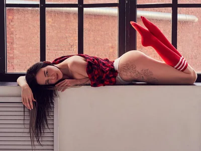 Mermaid_Melody Red Checkerd Photoset зображення 5