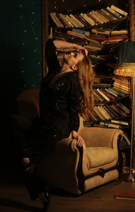 AnabeleBliss in the library  2টি ছবি