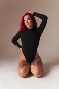 HannaRed_ Spicy Red Hair, Juicy Latina Ass: This Black Bodysuit Is Barely Holding On... 🥵 사진 9