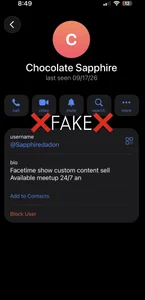 sapphiredadon 🚨NOT ME!🚨Don’t Get Scammed!🚨 Pic