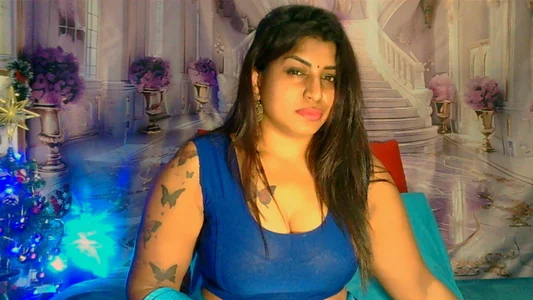 RoyalIndianCreamPuff1 saree blue Bilde 5