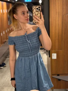 FreiaFlower Jeans-dress blonde beautiful girl  2. fénykép
