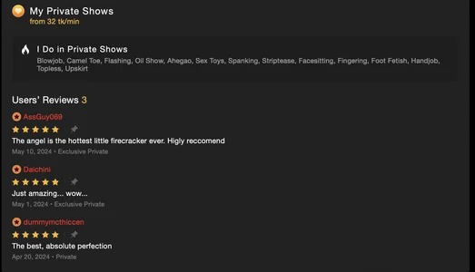 Ashley_Mintt feedback about show Pic