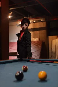 Trinityy__Mature red head sexy lingerie and heels! Teasing in at night bar playing pool! Fuck me in the table图片 7