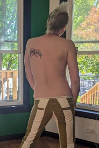 LiamIdols Green Striped Pants รูป  4