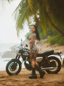darkinkedbabe beach motorbike shoot Pic 4