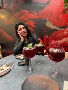 MihaCarther 🍷✨ Exquisite dinner, delicious company… Who wants to be my dessert tonight? 😏💋 รูป  4