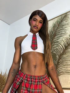 Allison_Black01 sexy red college uniform Pic 4