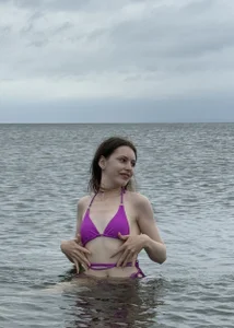 Hannakeyn On the beach in a swimsuit зображення