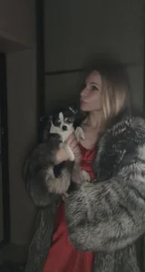 Elis_Fox lady and her dog Foto