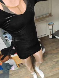 stockings_hd Shiny pantyhose with black Dress Immagine  3