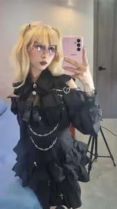 NEZUKO_MITSURI Misa Amane Cosplay | Gothic Kawaii Model ⛓️💀 Pic 2