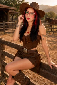 zaira_skinny Sexy cowgirl Pic 2
