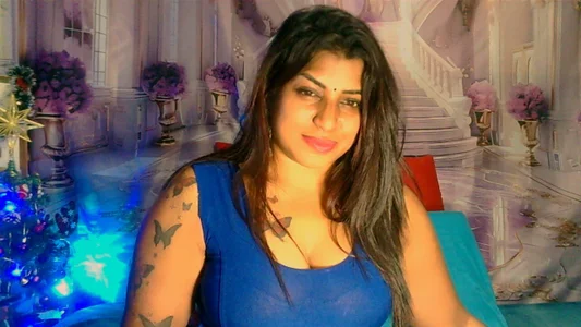 RoyalIndianCreamPuff1 saree blue Immagine  2