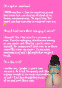 LovelyLucinda Sex Questionnaire Pic 3