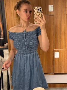FreiaFlower Jeans-dress blonde beautiful girl  9. fénykép