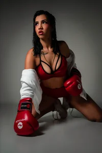 MiaKarsson Knockout Curves & Sweaty Body Posing 🥊🥵 Pic