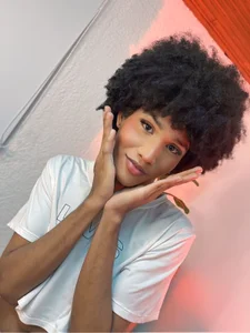 NaomiSaenz_ CUTE FACE ♥ Coquette sexy sweet femboy lovely ebony hair curly thin skinny trans fem pov seflie skin slika 6