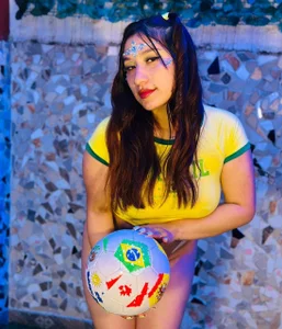 AdharaRose_Rs 💚💛🔥 Cheering for Brazil and turning heads. 😘 Pic 5