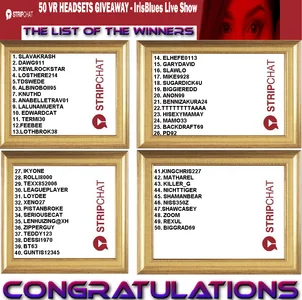 IrisBlues ⭐️List of The Winners (Oculos Googles)⭐️Congratulations ⭐️ Bilde