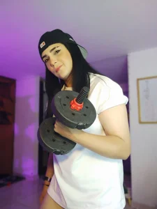 BABYFANTASY_1 exercising with my dumbbells in panties Gambar 4