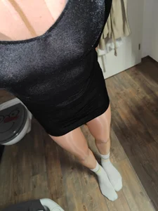 stockings_hd Shiny pantyhose with black Dress Immagine  4