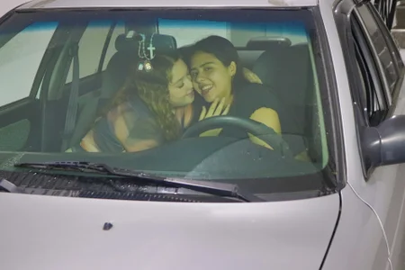 Emily_and_Miarose's Two girls, one car Sex Photo 4