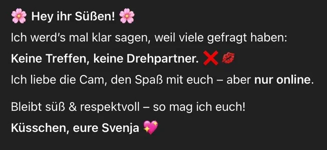 Hot-Svenja Keine Treffen!!!! Keine Drehpartner!!!! No Go im live Foto