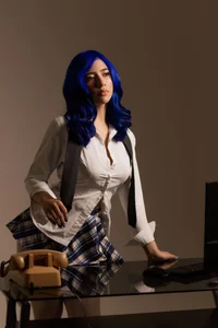 ReiAyanamy SEXY BLUE HAIR SECRETARY 😈💙 Pic