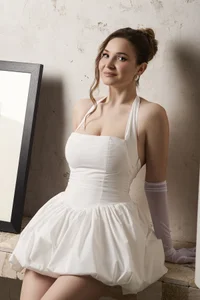 Lina_Sinerz hot babe in white💕 Pic 6