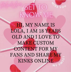 lolalovelylover GET TO KNOW ME Pic
