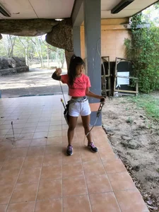 AsianTeen-BigBoops Bow shooting (Archery) Pic 3