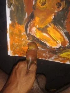 mohan555 My dick used painting, " Title: lonely Girl " Gambar 3